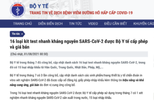 Test nhanh sgti được BYT cho phép sử dụng tại Viêt Nam